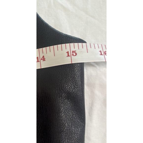 Faux Black Leather 2 Button Cropped Vest Moto Biker Festival Women’s Size XS - Picture 7 of 8